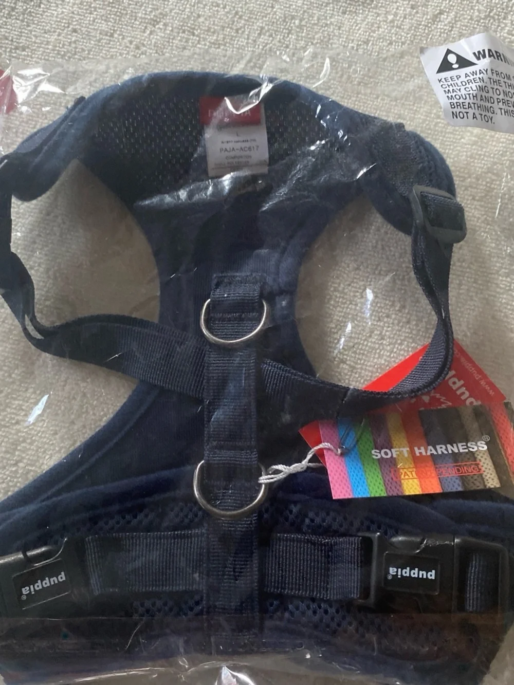 Puppia Navy Mesh Harness for  large dog Pets